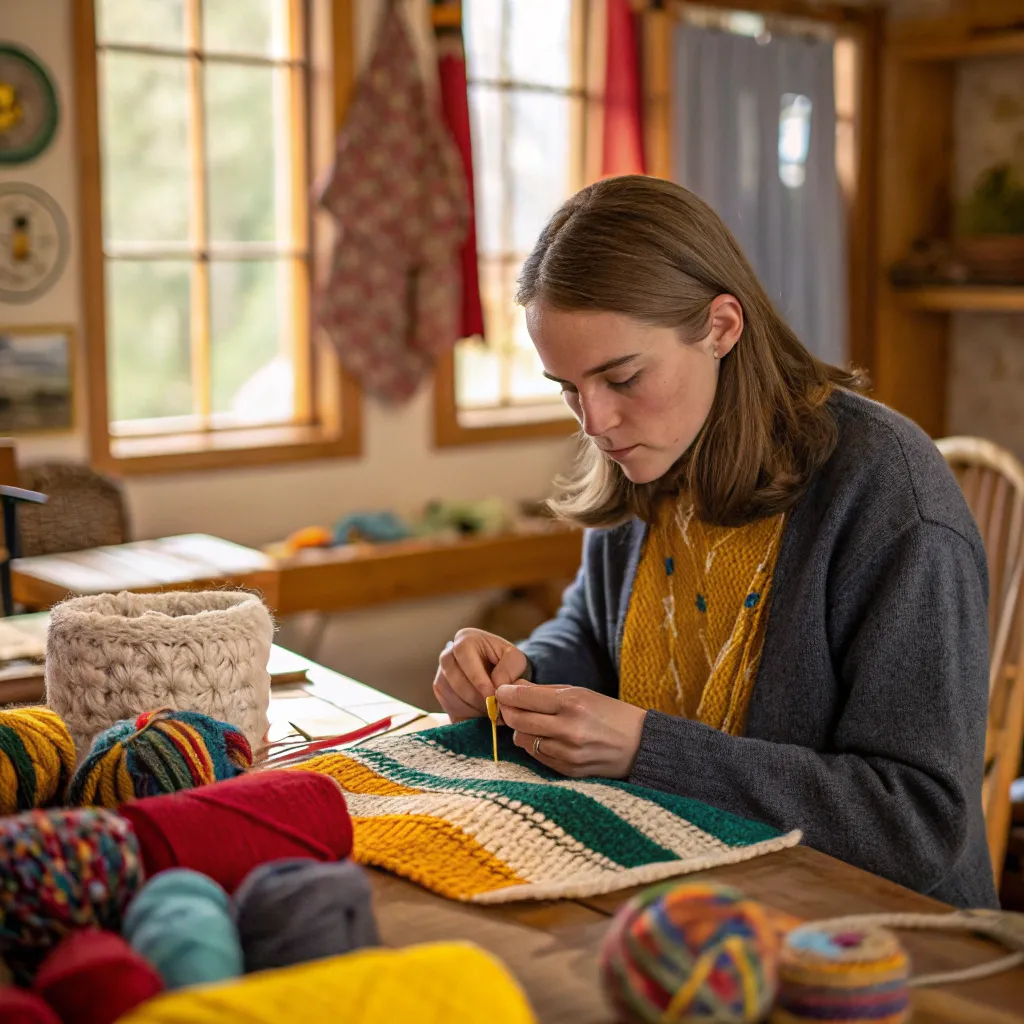 Emma at a handicraft workshop